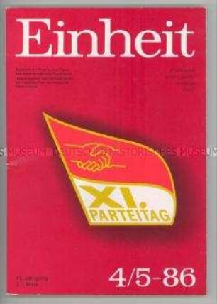 Zeitschrift "Einheit", Doppelheft zum 11. Parteitag der SED