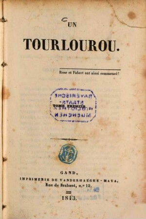 Un tourlourou : [Par] (Ch. Paul de Kock), 1