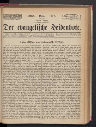 Januar. 1875. N° 1