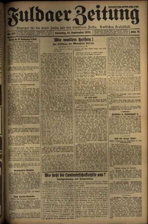 Ausgabe vom Samstag, den 24. September 1932.