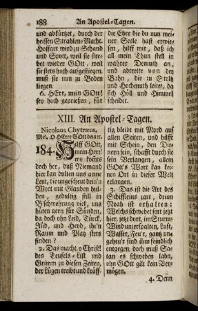 XIII. An Apostel-Tagen – XVI. Morgen-Lieder