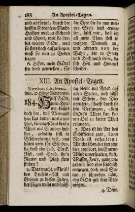 XIII. An Apostel-Tagen – XVI. Morgen-Lieder