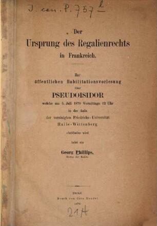 Der Ursprung des Regalienrechts in Frankreich