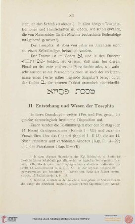 II. Entstehung und Wesen der Tosephta