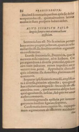 Aliud Exemplum Paulo longius sumptae imitationis ad hanc epistolam.
