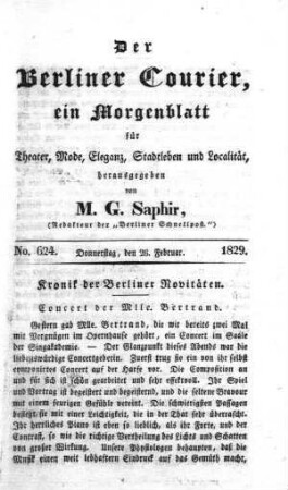 No. 624., Donnerstag, den 26. Februar 1829