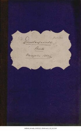 Dienstaufwandskontobuch 1889-1890