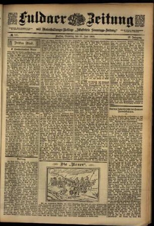 Dritte Ausgabe vom Samstag, den 30. Juni 1900.
