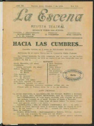 Hacia las cumbres : comedia heroica en 3 actos