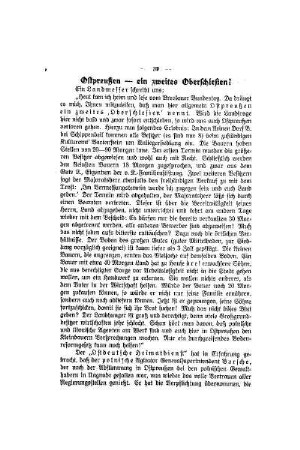 Ostpreußen - ein zweites Oberschlesien?