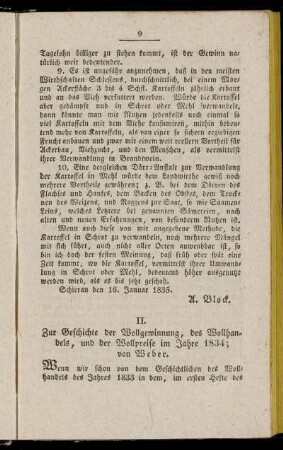 II. Zur Geschichte der Wollgewinnung, des Wollhandels, und der Wollpreise im Jahre 1834