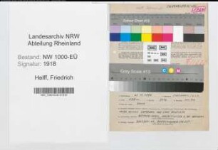 Entnazifizierung Friedrich Helff, geb. 23.12.1896 (Verwaltungsangestellter)