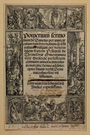 Titelbordüre mit der Taufe Christi