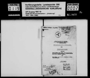 Reichmann, Isaak geb. Ignaz, Kaufmann Eheleute in Freiburg im Breisgau Bewerber: Hugo Bender, Kaufmann in Freiburg im Breisgau Lagerbuch-Nr. 849 Freiburg im Breisgau