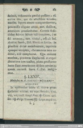 §. LXXIV [i.e. LXXV.]. Methodus m. cl. Toppii -- Mülleri -- Mümleri