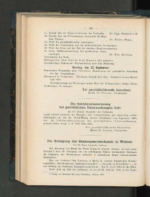 Die Gebührenberechnung bei gerichtlichen Untersuchungen betr.