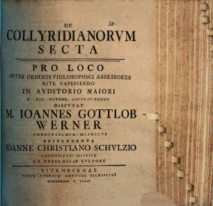 De Collyridianorum Secta