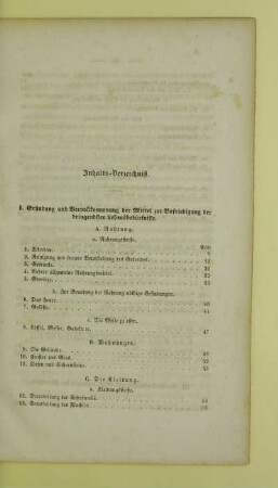 Inhalts-Verzeichniß