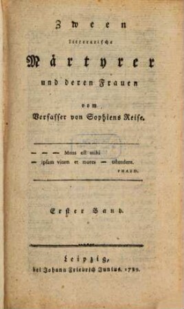 Zween litterarische Märtyrer und deren Frauen, 1