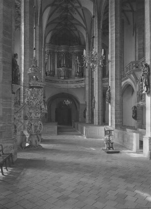 Freiberg. Dom, Inneres, Blick nach Westen zur Orgel