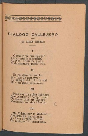 Diálogo callejero : (En varios idiomas)