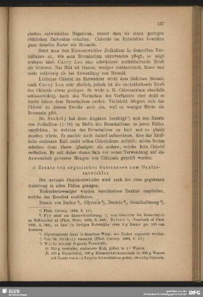 e) Zusatz von organischen Substanzen zum Oxalatentwickler
