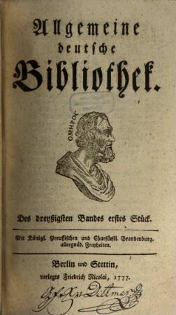 Allgemeine deutsche Bibliothek, 30. 1777