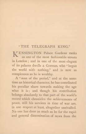 "The Telegraph King."
