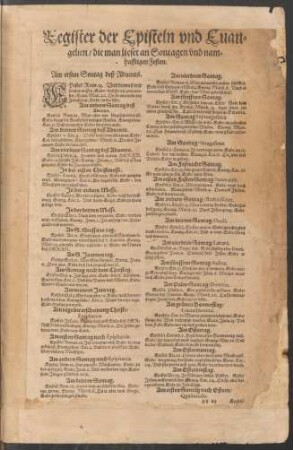 Register der Episteln und Evangelien ...
