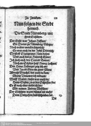 Nun folgen die Stedt hernach