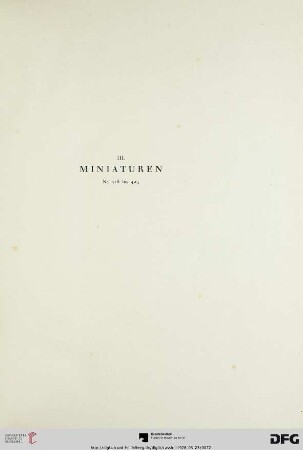 III. Miniaturen (Nr. 418-423)