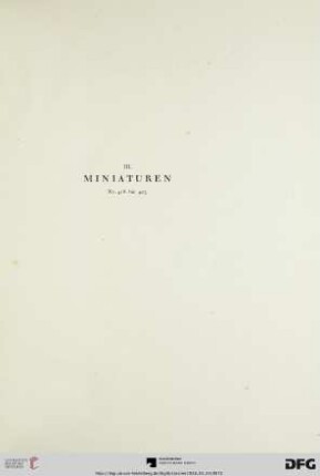 III. Miniaturen (Nr. 418-423)