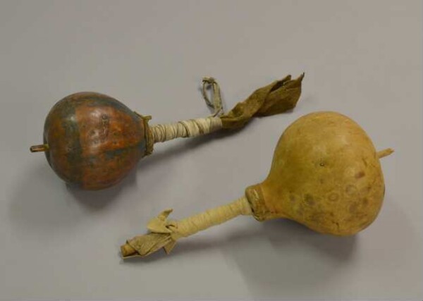 Rattles made from pumpkin skin