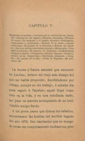 Capítulo V. Despedida de Lucban. - ...