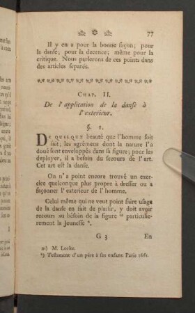 Chap. II. De l' application de la danse a l' exterieur