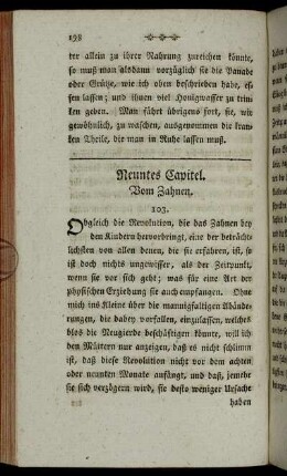 Neuntes Capitel. Vom Zahnen.