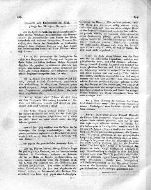 Chronik der Universität zu Kiel. (Vergl. Int. Bl. 1807. Nr. 22)