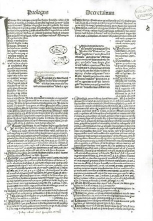 Gregor IX.: Decretales. Basel, 1482. Buchdruck. Titelblatt. Dresden: SLUB R 466 J