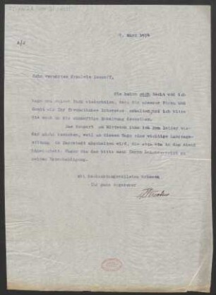 Brief an Margarethe Dessoff : 09.03.1914