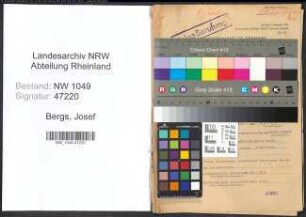 Entnazifizierung Josef Bergs , geb. 24.10.1900 (Schlosser)