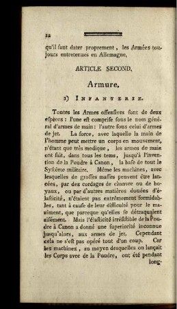 Article second. Armure.