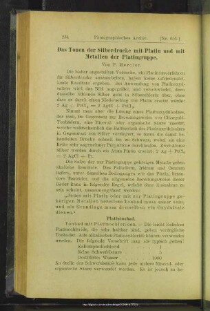 Das Tonen der Silberdrucke mit Platin und mit Metallen der Platingruppe