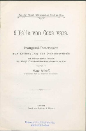 9 Fälle von Coxa vara