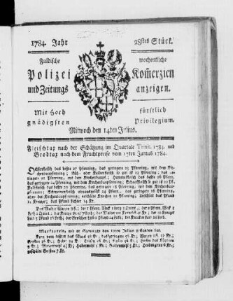 28tes Stück., Ausgabe vom 14. Juli 1784