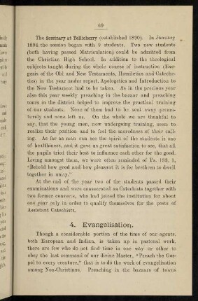69-81, 4. Evangelisation