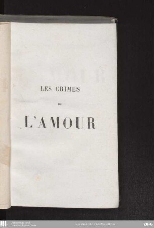 Les crimes de l'amour