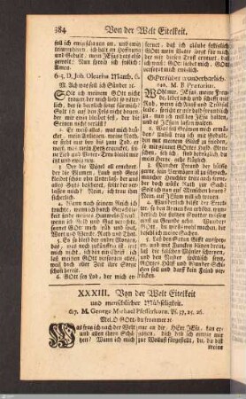 XXXIII. Von der Welt-Eitelkeit.