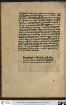 Tractatulus fratris Guilhelmi de Gouda, ordinis Minorum de observantia, de expositione misse et de modo celebrandi finit feliciter. Impressus Colonie cuilibet sacerdoti summe necessarius.