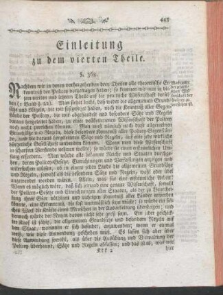 Einleitung zu dem vierten Theile.