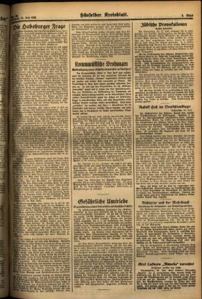 Zweite Ausgabe vom Mittwoch, den 31. Juli 1935.